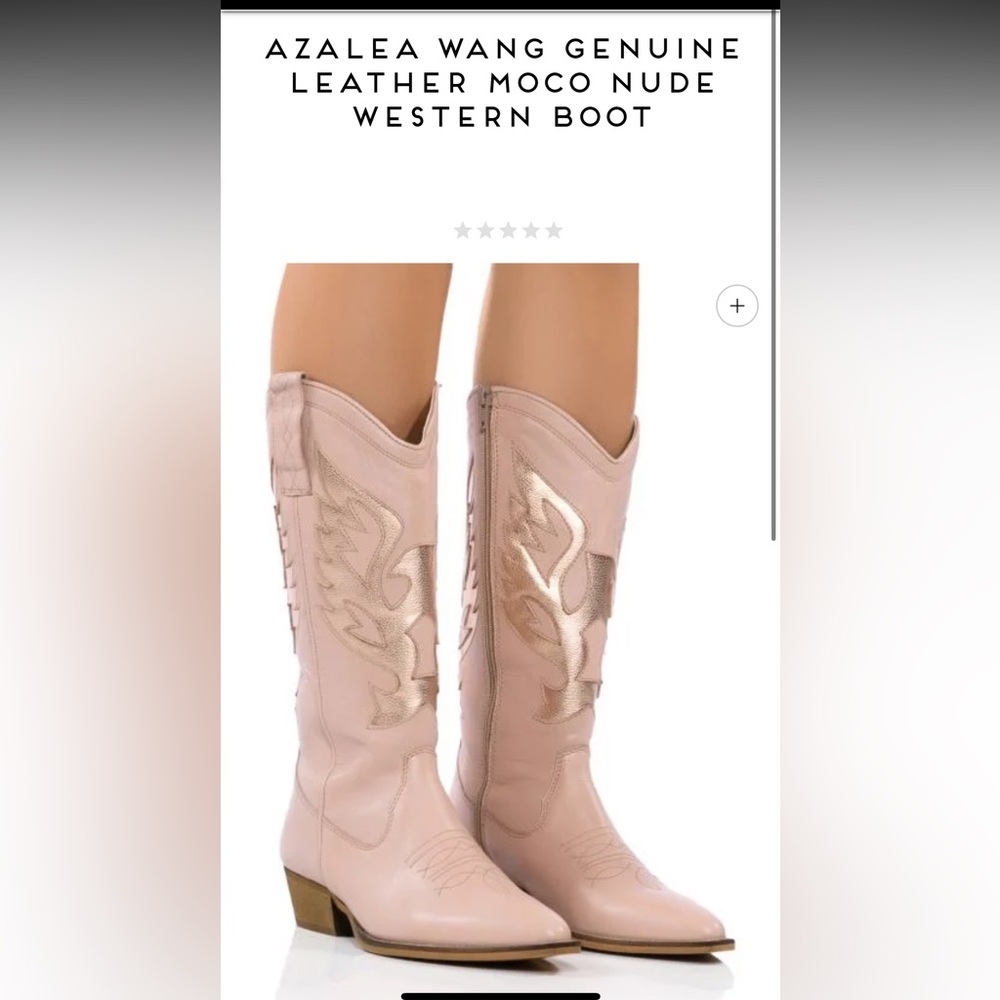 Azalea Wang Blush Leather Cowboy Boots NIB size 7 🤠